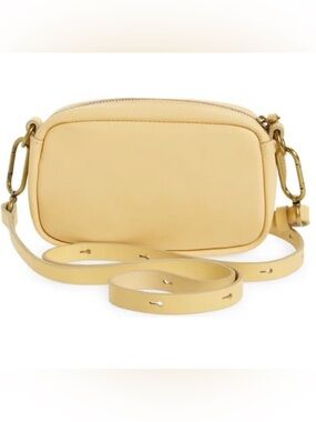 Madewell The Leather Carabiner Mini Crossbody Bag in Light Straw